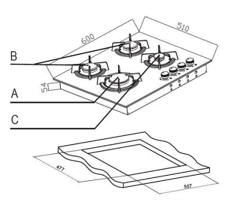 Варочная поверхность EVELUX HEG 605 WG
