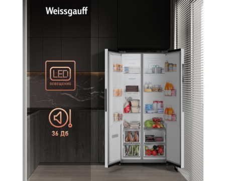 Отдельностоящий холодильник с инвертором Weissgauff WSBS 450 WNF Built-in