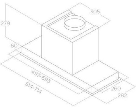 Вытяжка Elica HIDDEN ADVANCE BL MAT/A/72 PRF0184107