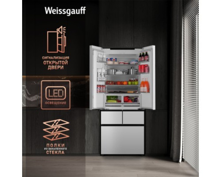 Отдельностоящий холодильник Weissgauff WFD 450 Built-in Inverter NoFrost White