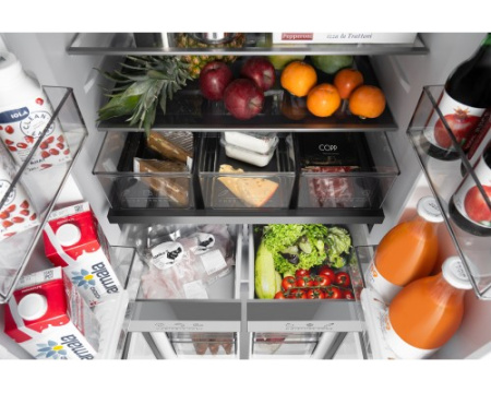 Отдельностоящий холодильник с инвертором Weissgauff WCD 480 Total NoFrost Inverter Silk Inox Built-in