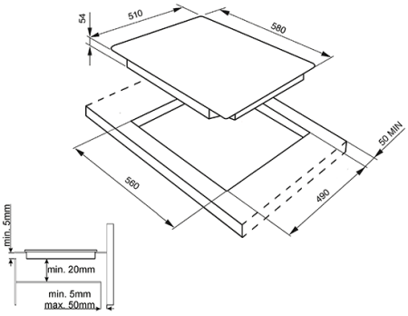 Варочная поверхность Smeg SIM561B