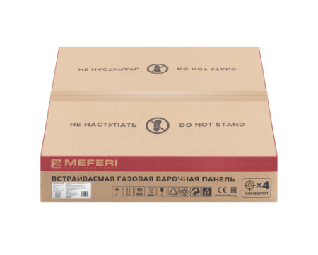 Газовая варочная панель Meferi MGH604BK GLASS POWER