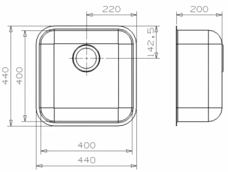 Кухонная мойка REGINOX ib 40x40 l lux