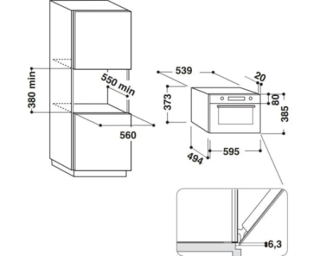 Встраиваемая микроволновая печь Whirlpool W7 MD440