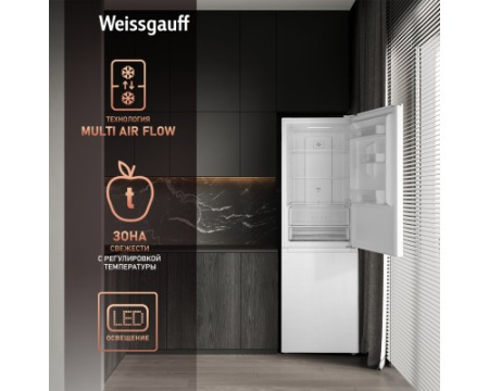 Отдельностоящий холодильник с инвертором Weissgauff WRK 185 Total NoFrost Inverter White