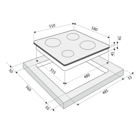 Варочная поверхность KRONA CELLO 60 BL/S