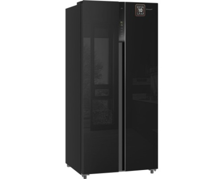 Отдельностоящий холодильник с инвертором Weissgauff WSBS 500 Inverter NoFrost Black Glass