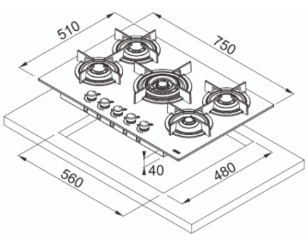 Варочная панель Franke FHCR 755 4G TC HE BK 106.0374.283