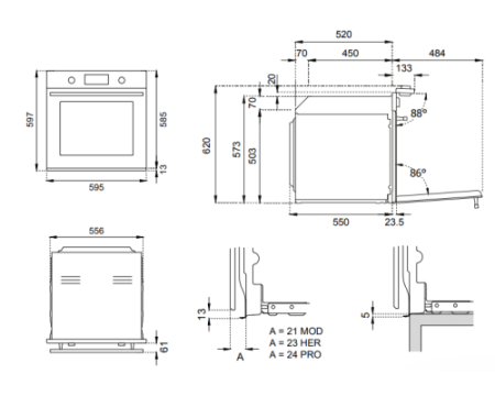 Духовой шкаф Bertazzoni F6011MODVPTN/23
