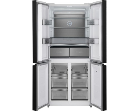 Отдельностоящий холодильник с инвертором Weissgauff WCD 590 Nofrost Inverter Premium EcoFresh White Glass