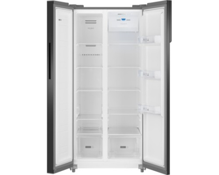 Отдельностоящий холодильник с инвертором Weissgauff WSBS 500 Inverter NoFrost Inox Glass
