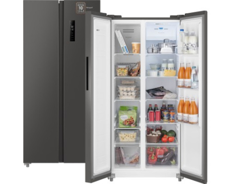 Отдельностоящий холодильник с инвертором Weissgauff WSBS 500 Inverter NoFrost Dark Grey