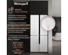 Отдельностоящий холодильник с инвертором Weissgauff WCD 450 White Rock Glass NoFrost Inverter