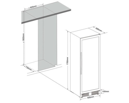 Винный шкаф CELLAR PRIVATE CP165-1TB
