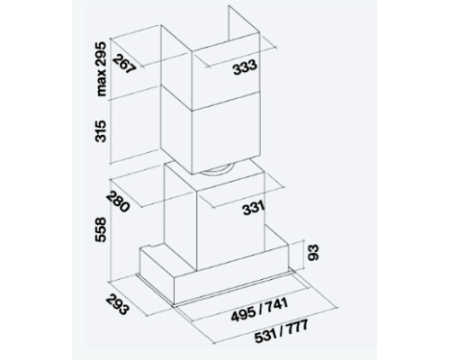 Вытяжка Falmec GRUPPO INCASSO NRS PLUS 50 CGIW50.E27P2#EUI490F