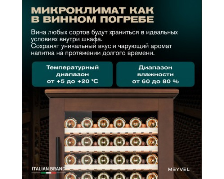 Винный шкаф Meyvel MV99PRO-KBT2 (Итальянский орех)