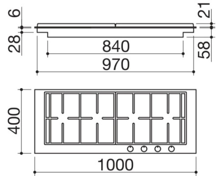 Газовая варочная панель Barazza 1PBF104