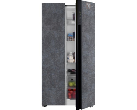 Отдельностоящий холодильник с инвертором Weissgauff WSBS 600 NoFrost Inverter Rock Glass