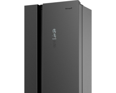 Отдельностоящий холодильник с инвертором Weissgauff WCD 450 Inox Glass NoFrost Inverter