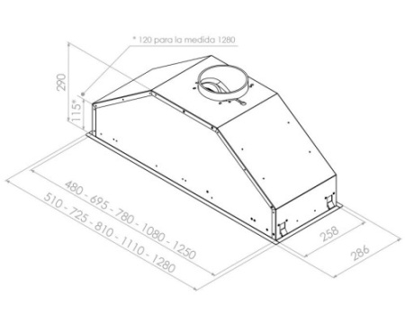 Встраиваемая вытяжка Pando GTI/810 INOX V.850 SEC