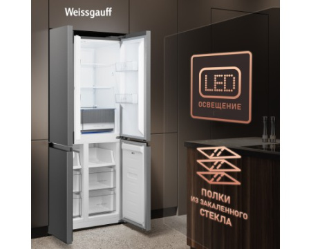 Отдельностоящий холодильник с инвертором Weissgauff WCD 450 X NoFrost Inverter