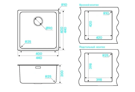Кухонная мойка KUCHENSTERN MULTI 45 нержавеющая сталь
