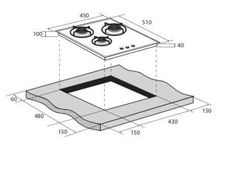 Газовая варочная панель ZUGEL ZGH452B