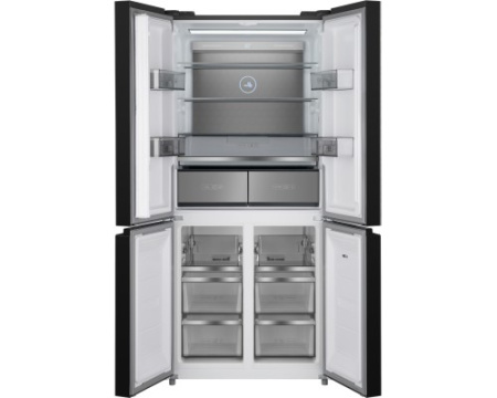 Отдельностоящий холодильник с инвертором Weissgauff WCD 590 NoFrost Inverter Premium EcoFresh Inox Glass