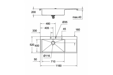 Кухонная мойка GROHE K1000 нержавеющая сталь 31581SD1