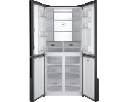 Отдельностоящий холодильник с инвертором Weissgauff WCD 450 Inox Glass NoFrost Inverter