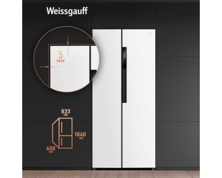 Отдельностоящий холодильник с инвертором Weissgauff WSBS 450 WNF Built-in