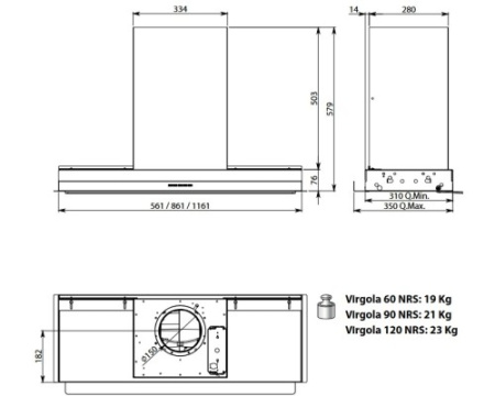 Вытяжка Falmec VIRGOLA (Touch) NRS 90 CVJN90.E29P2#EU3490F