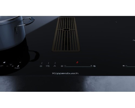 Индукционная варочная панель с вытяжкой Kuppersbusch KMI 8590.0 SR Black Chrome