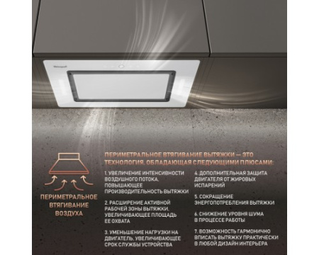 Встраиваемая в шкаф вытяжка Weissgauff Aura 1350 WH Premium Touch Inverter Wi-Fi